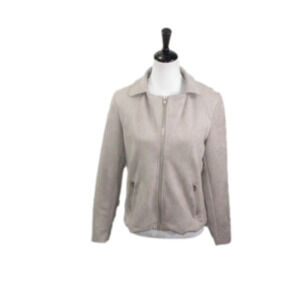 Maurices Beige Faux Suede Moto Jacket Size Medium
